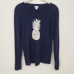 J. Crew Embroidered Pineapple Sweater